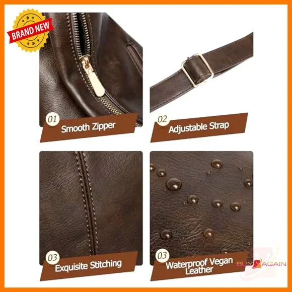 Soft Vegan Leather Hobo Bag with Adjustable Strap and Mini Purse - Picture 4 of 7